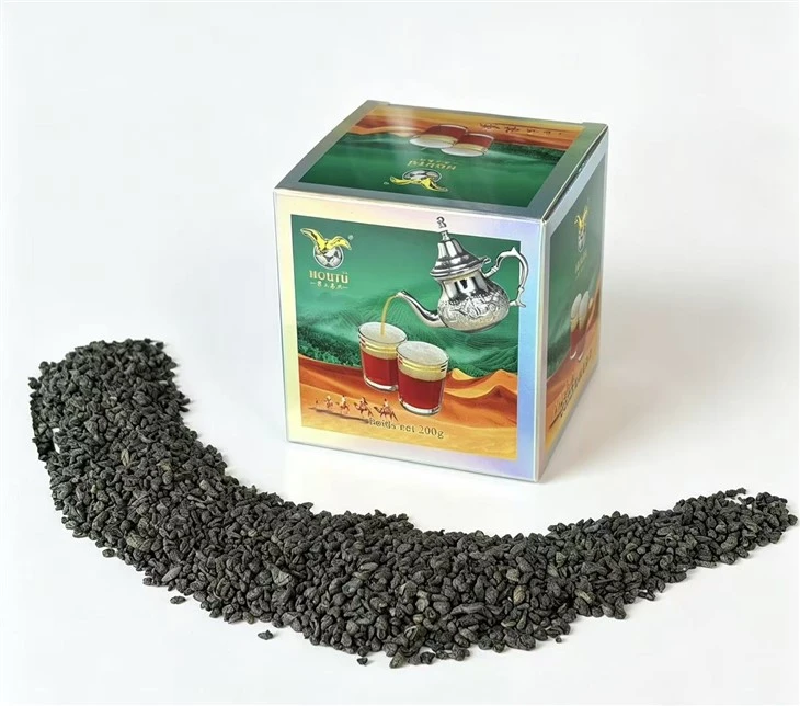 Chá de pólvora de montanha chinesa de grau supremo 3505AAA flor acinzentada chá de hospitalidade tradicional para países do Magreb